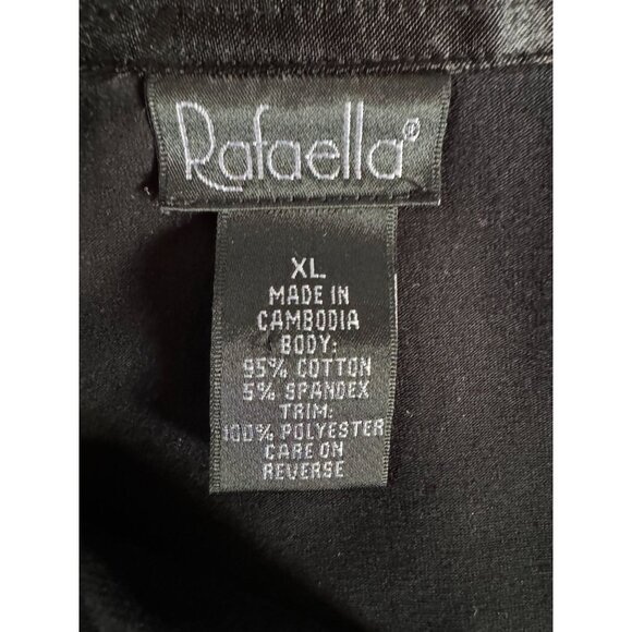 Rafaella Black Long Sleeve Blouse With Satin Trim & Dual Front Pockets Size XL - Picture 6 of 16